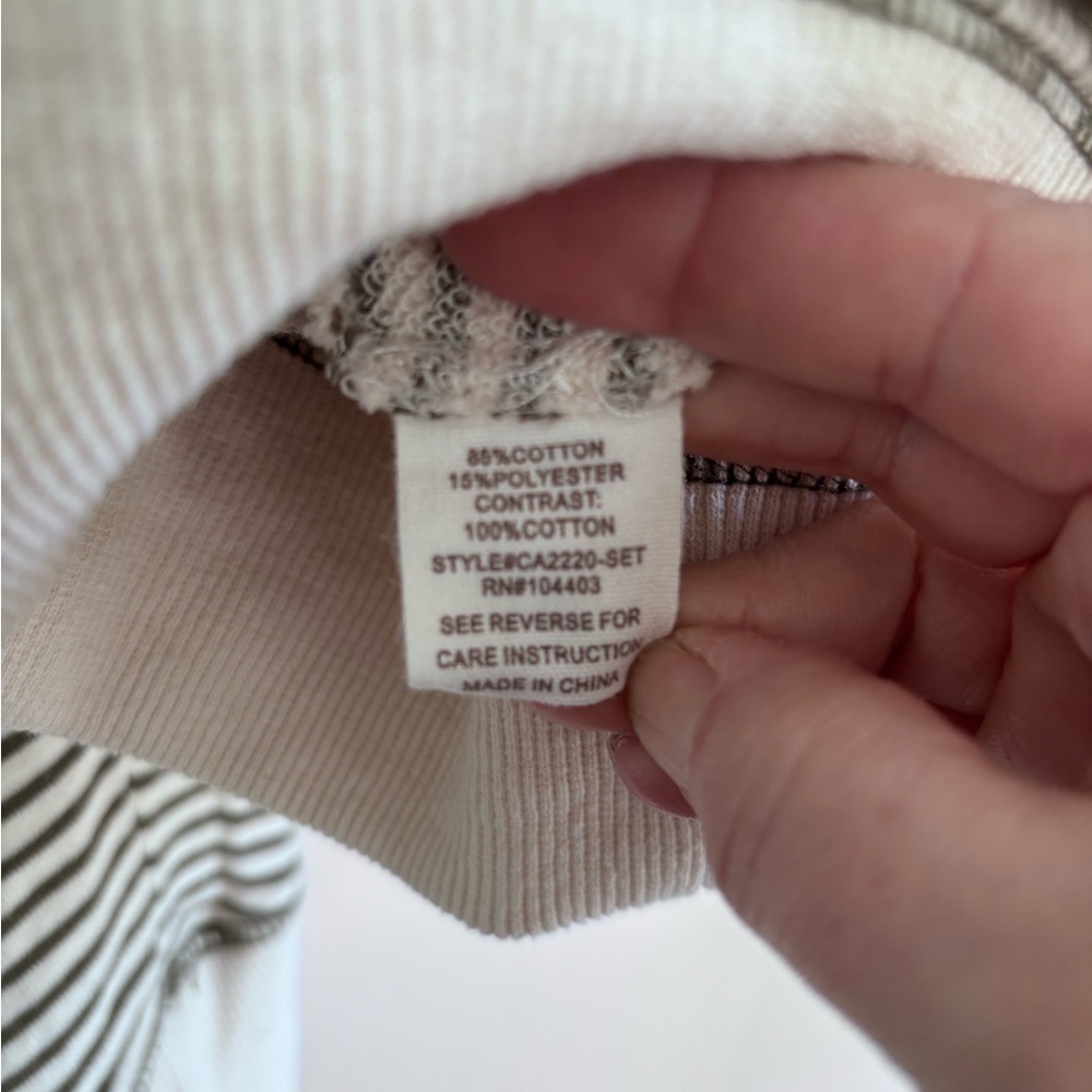Puff Sleeve Green & White Stripe Sweatshirt SZ S Coquette - Picture 5 of 6